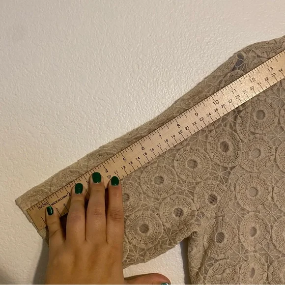 Banana Republic Cream Lace Overlay Cotton Shift Dress Women's Size 14 - Picture 8 of 11